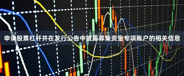 申请股票杠杆并在发行公告中披露募集资金专项账户的相关信息
